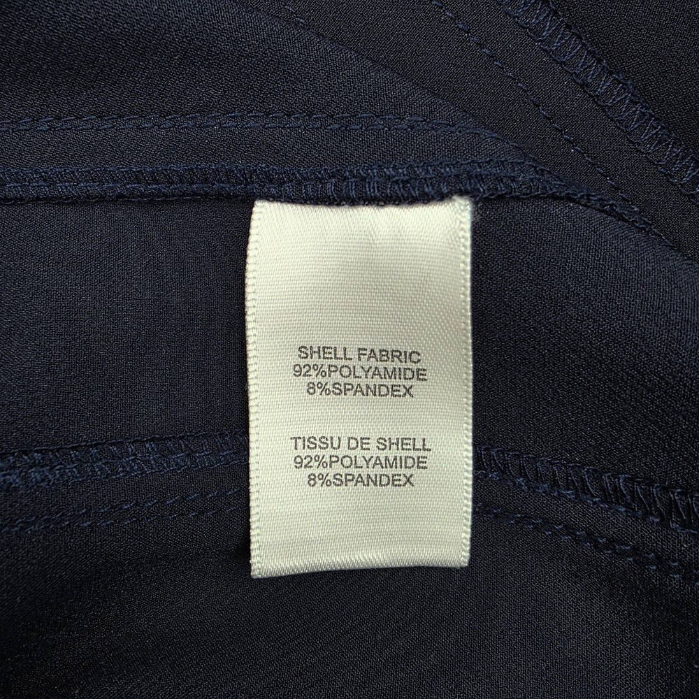 Rebecca Taylor Ava Techy Pants Sz 10 Navy Tuxedo Stripe Zippers Slim Straight - Picture 7 of 8